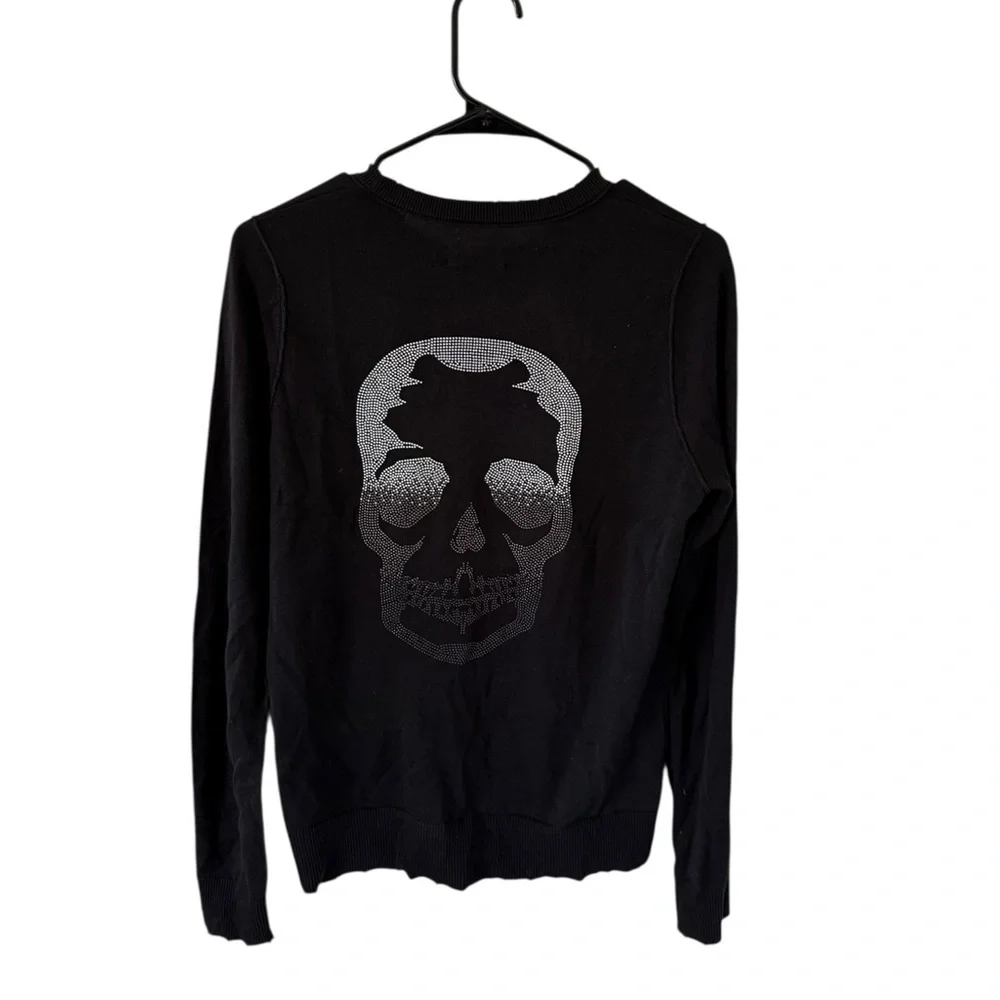 Zadig & Voltaire Miss Skull Degrade Studs Black Crewneck - Picture 6 of 9